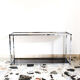 Console in chromed metal and smoked glass, Italy 70's