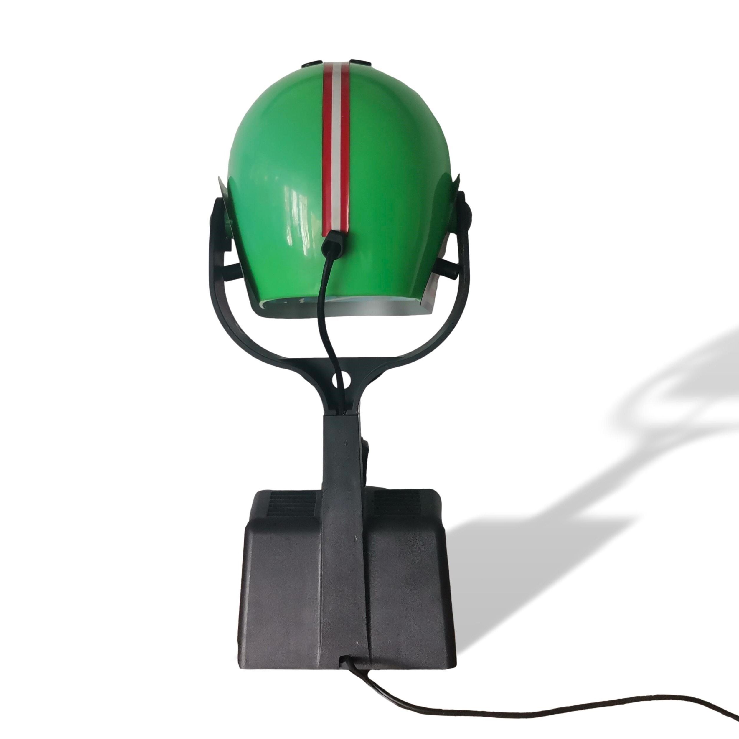 Pop Art green Rothmans Porsche Formula 1 Helmet table lamp by Fase 1970s