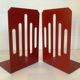 Pair of garnet metal bookends