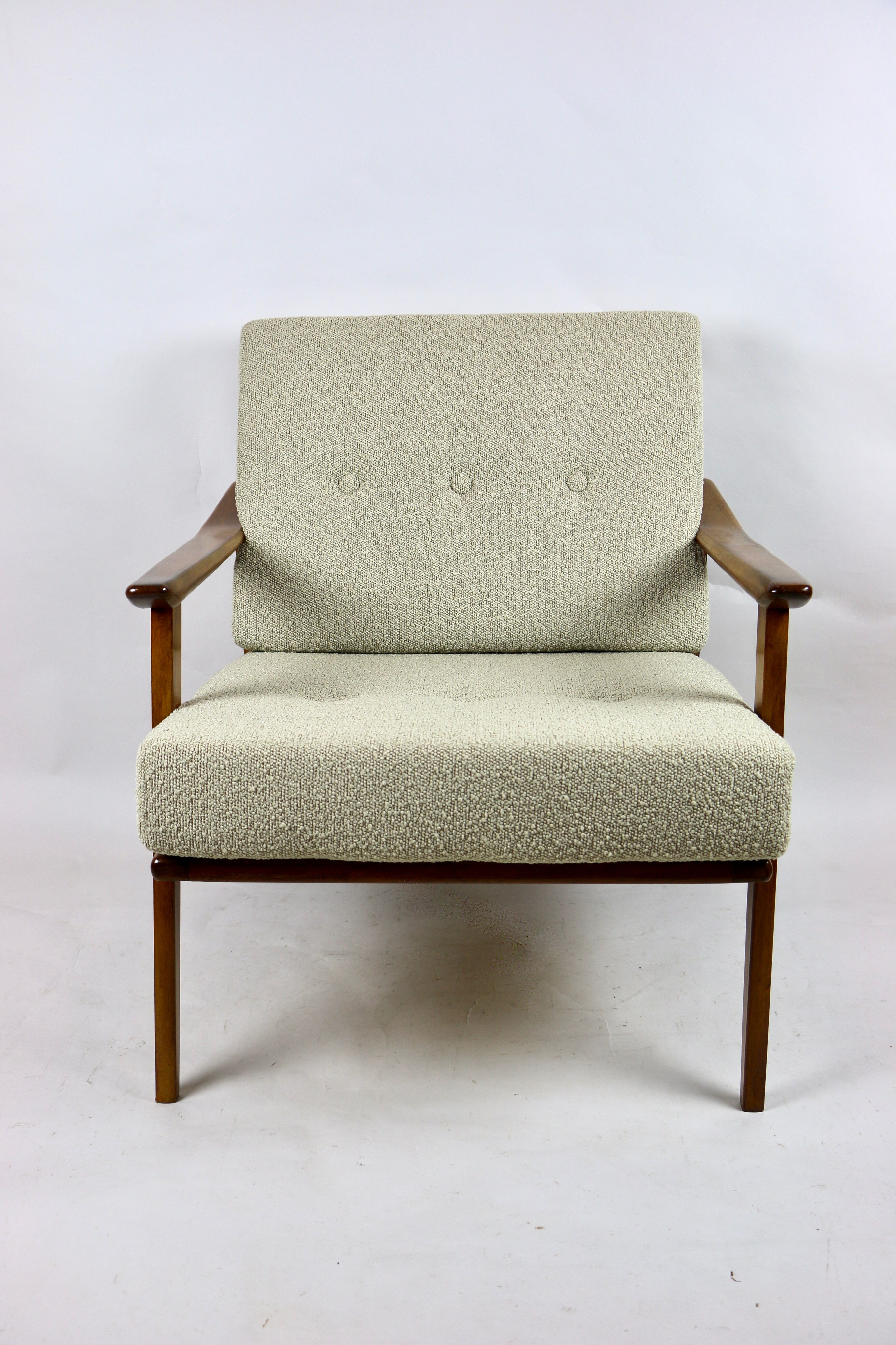 German beige boucle armchair, 1970s