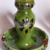 Duo of vintage potter's ceramic candle holders Regional Folk Art