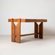 Unique brutalist dining table from former Czechoslovakia, 1970s pine wood 1