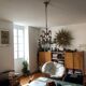 Old chandelier, pendant light, Marie Thérèse light with 9 lights and glass pendants. 1980s