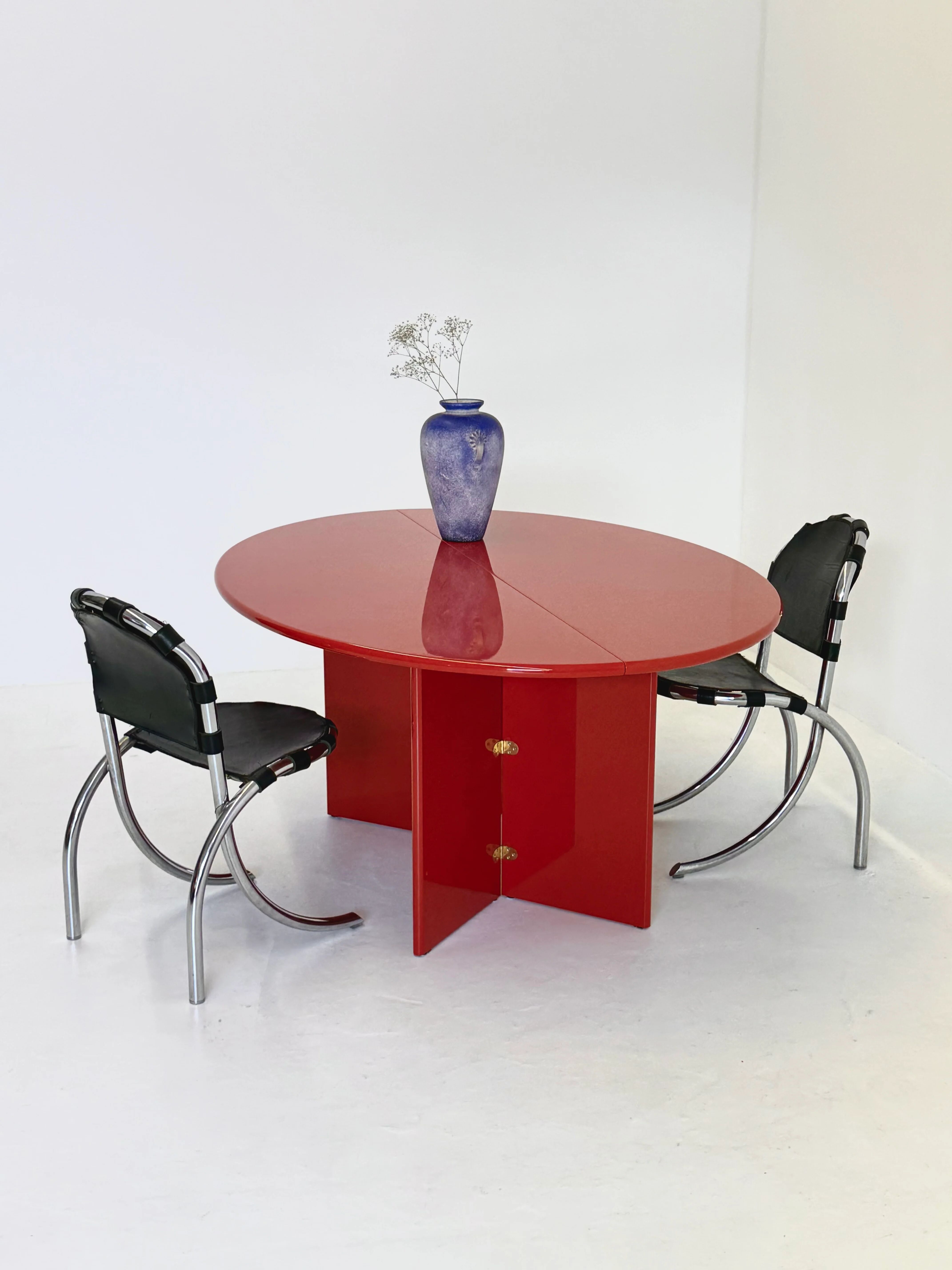 Antella dining table / console table by Kazuhide Takahama for Cassina in red