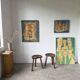 Pair of Le Selou tripod shepherd's stools