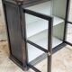 Vitrine antique, armoire suspendue, bois de pin, noir mat