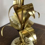 Brass lamp, metal and mother-of-pearl