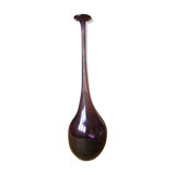 Vase soliflore verre soufflé à la bouche violet col recourbé