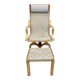 Grand fauteuil pivotant et son ottoman "design scandinave".