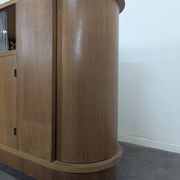 Bar roulant des années 50 en placage chêne et sycomore