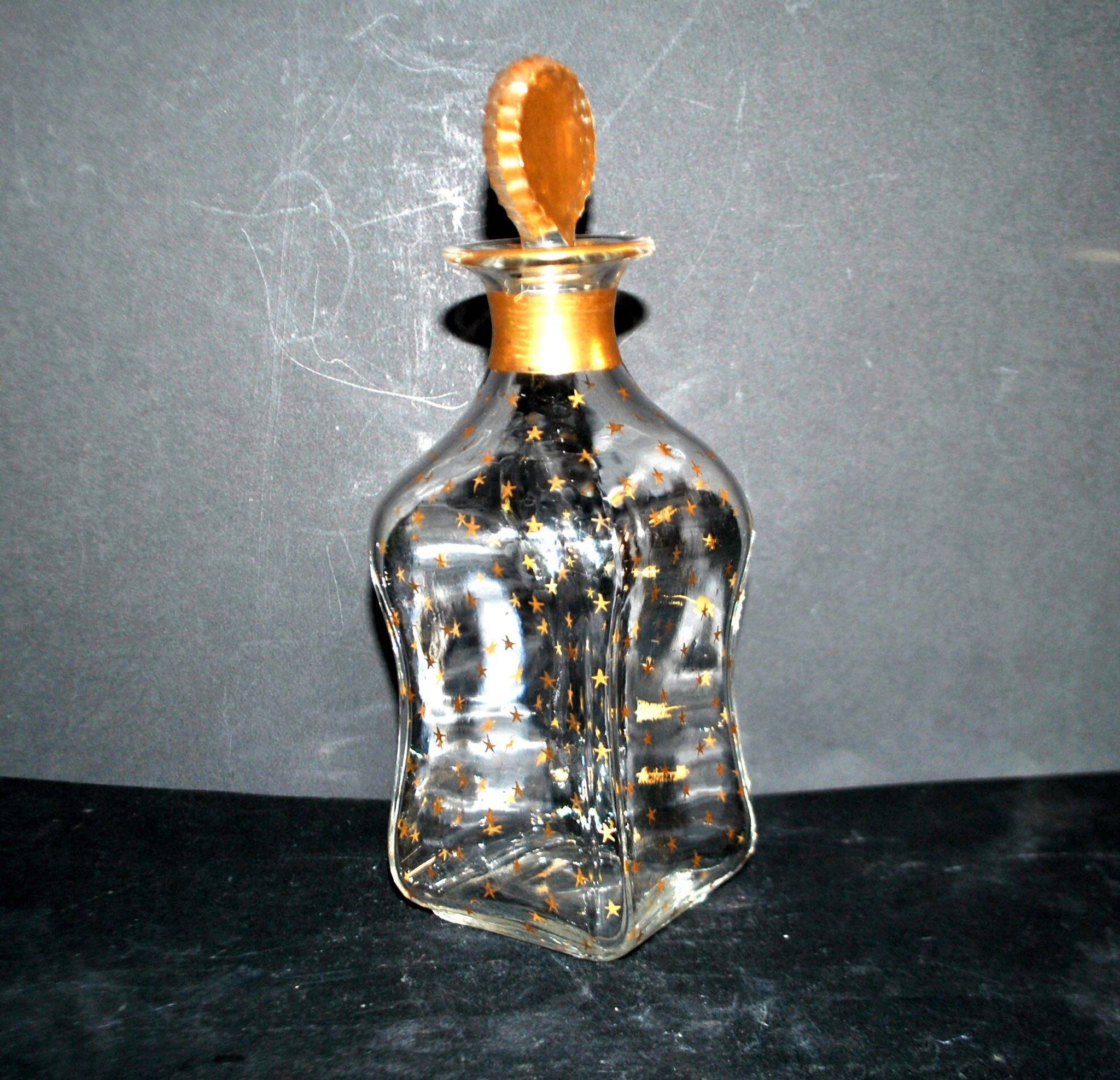 Baccarat liqueur carafe napoléon iii gold crystal star constellation
