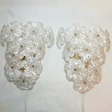 Pair of Murano glass flower wall light