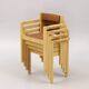 Set of 4 vintage Scandinavian stackable chairs in solid wood - Balzar Beskow - Sweden, 1960s