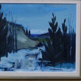 Nils ingvar walterström (1929-1988), swedish modern painting, 1960s, oil on canvas, framed