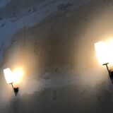Wall lampc brass and opaline