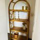 Vintage bamboo rattan shelf bookcase