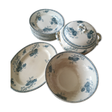 Lot 11 assiettes, soupière, saladier et plat Sarreguemines modèle Royat U x C