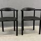 Paire de fauteuils postmodernes noirs, en plastique moulé, années 1980, Europe