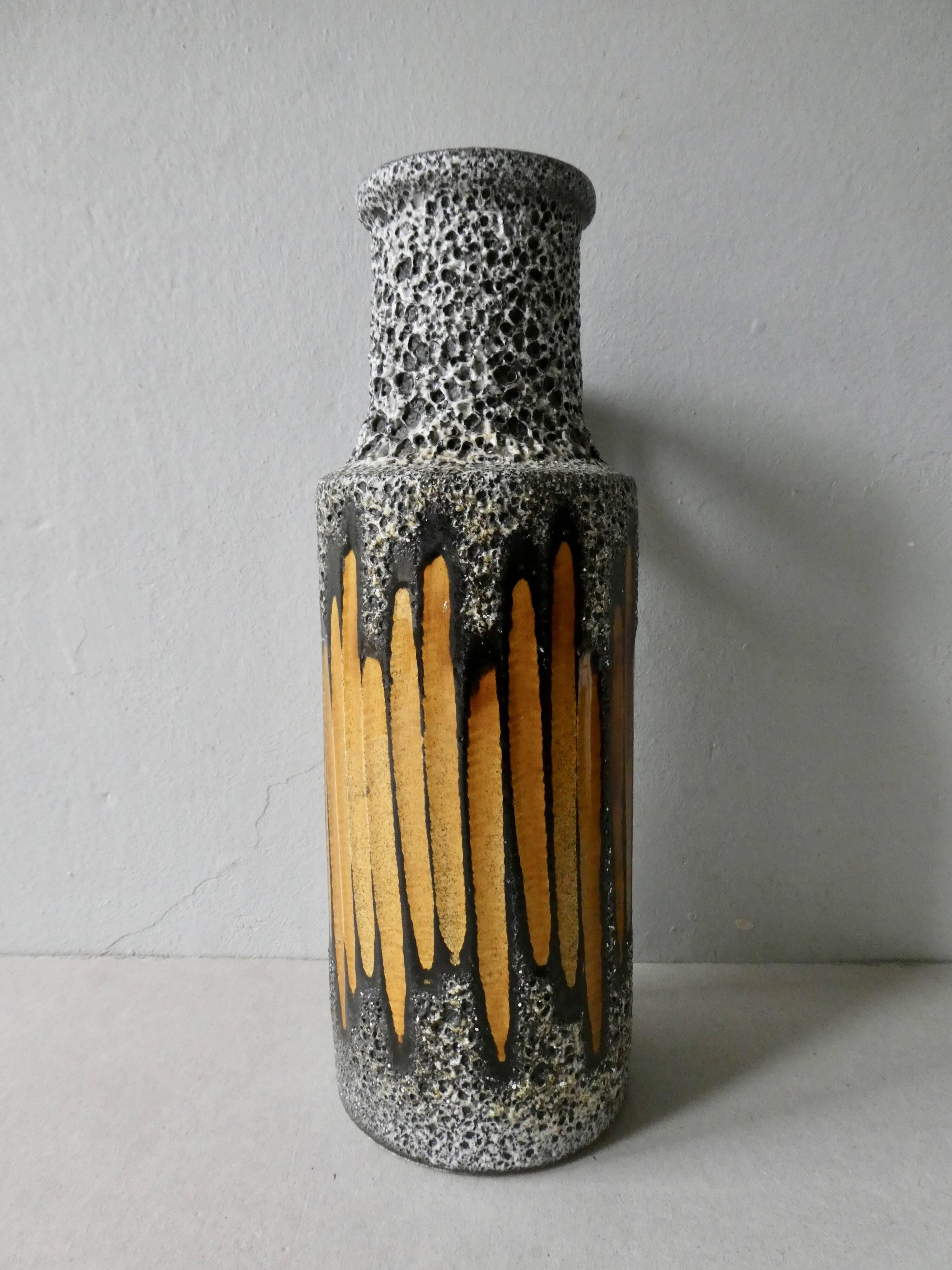 Ceramic vase, fat lava, germany, 70s