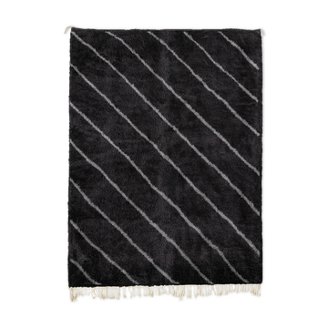 Tapis marocain moderne noir art contemporain 150x240cm