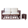 Two-seater sofa set and small lacquered violet rattan table.