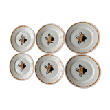 Set of 6 small plates jade model Badonviller art deco