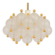 Large frosted glass and brass chandelier by Kinkeldey, Germany, 1970s.