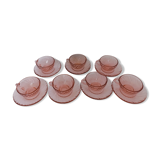 Vintage pink arcoroc espresso cups