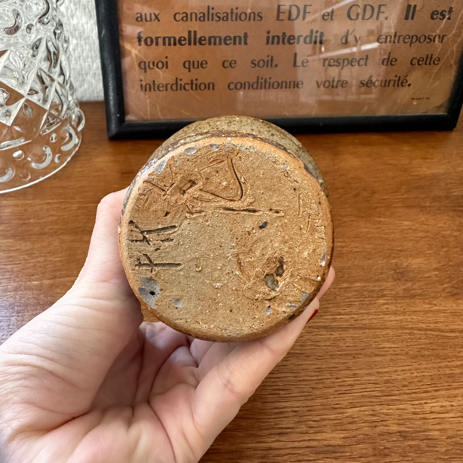 Pyrite stoneware candle holder