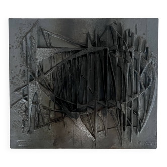 Fireplace plate by designer F. Loriot for Stern, France 1970s