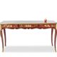 Bureau plat de style Louis XV à décor de scènes lacustres. Circa 1850.
