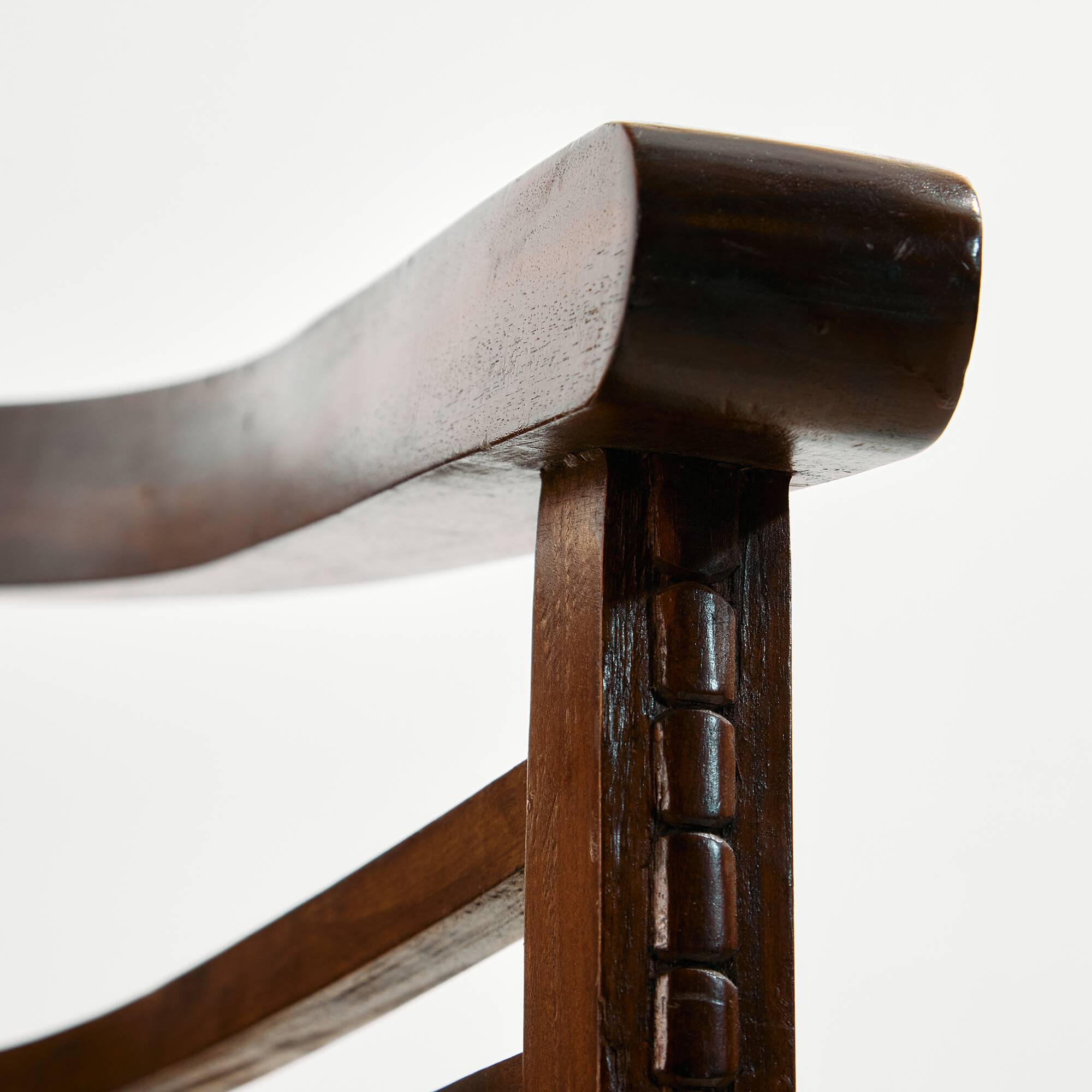 Beech and rattan armchair