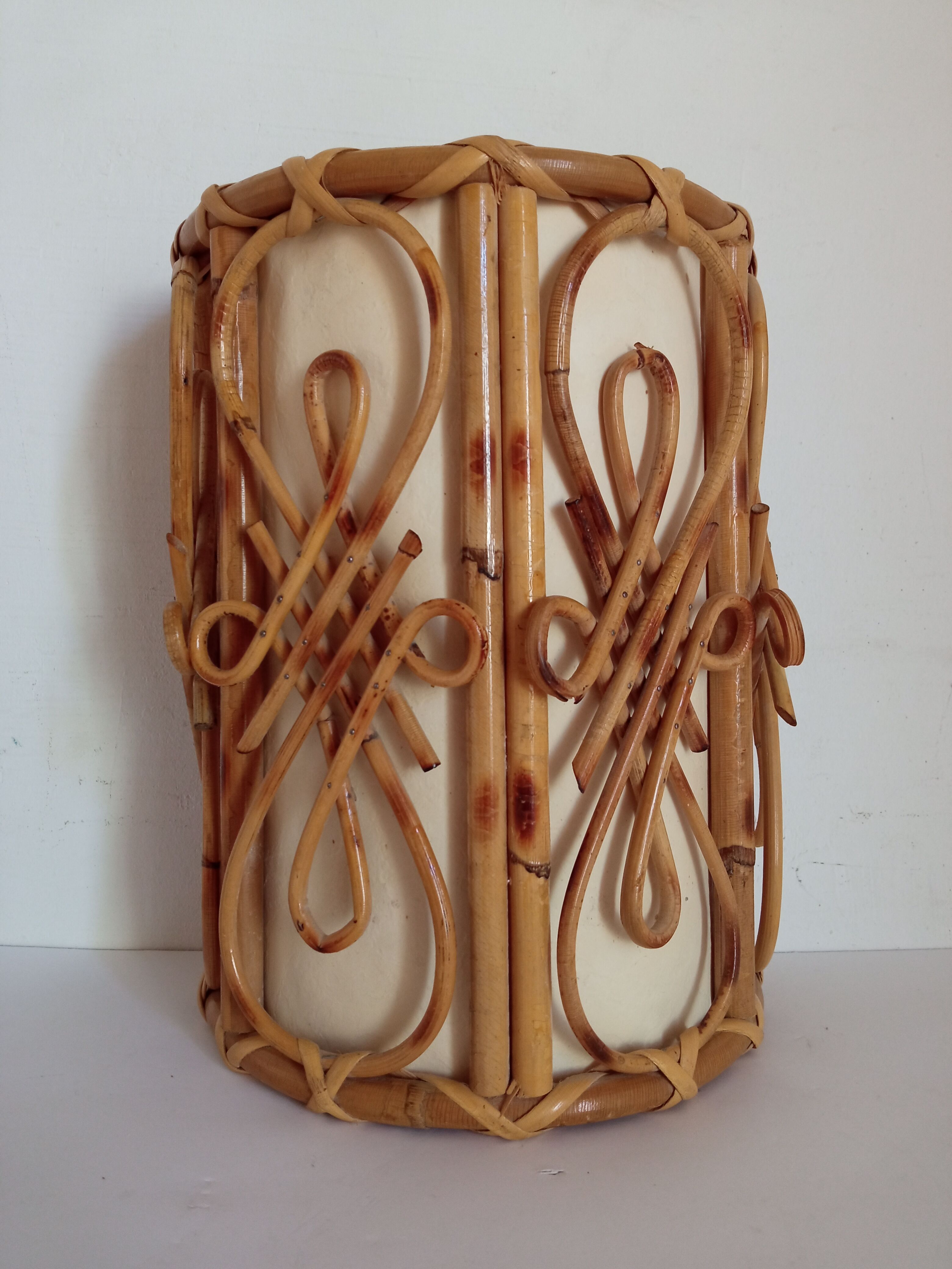 Vintage bamboo wall lamp