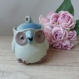 Théière japonaise chouette hibou en grès vintage