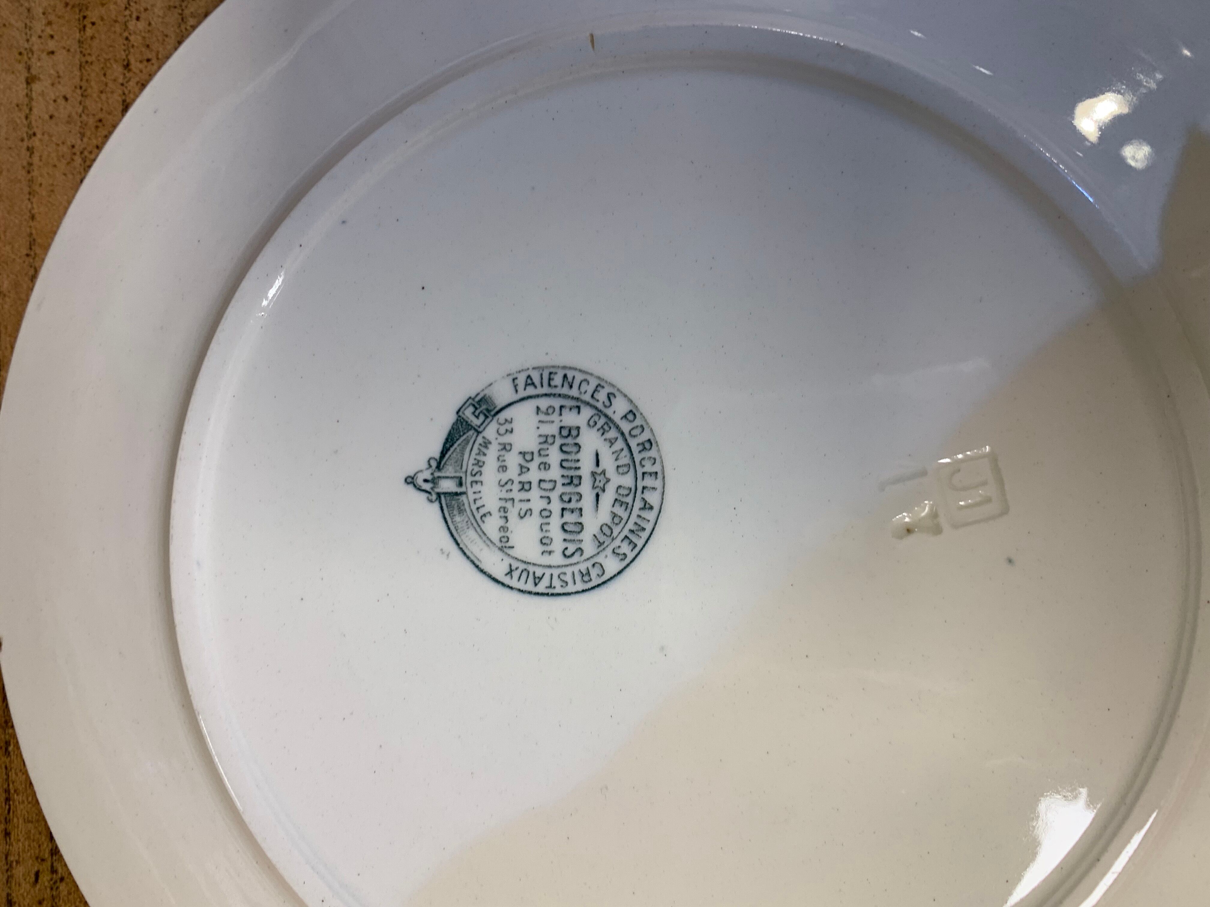 Table service in Emile Bourgeois earthenware, XIXth