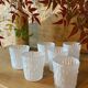 Frosted effect textured glasses / cups, made in Italy