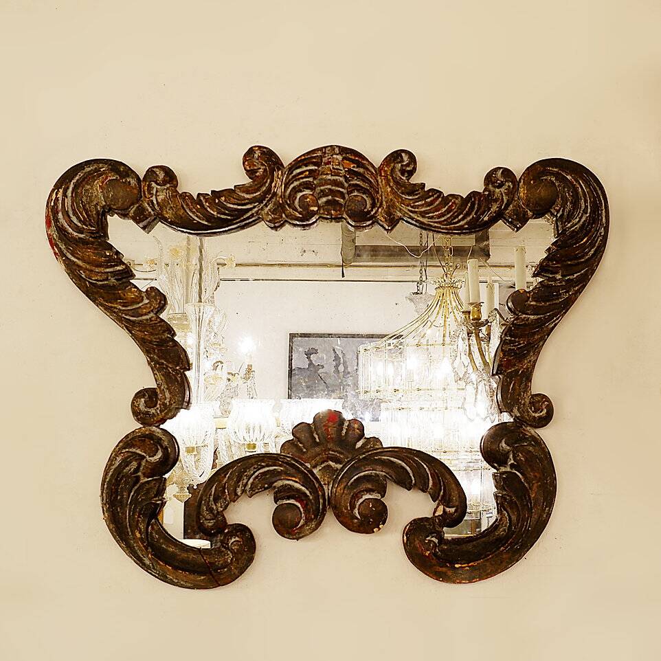 Baroque Mirror in Carved Wood