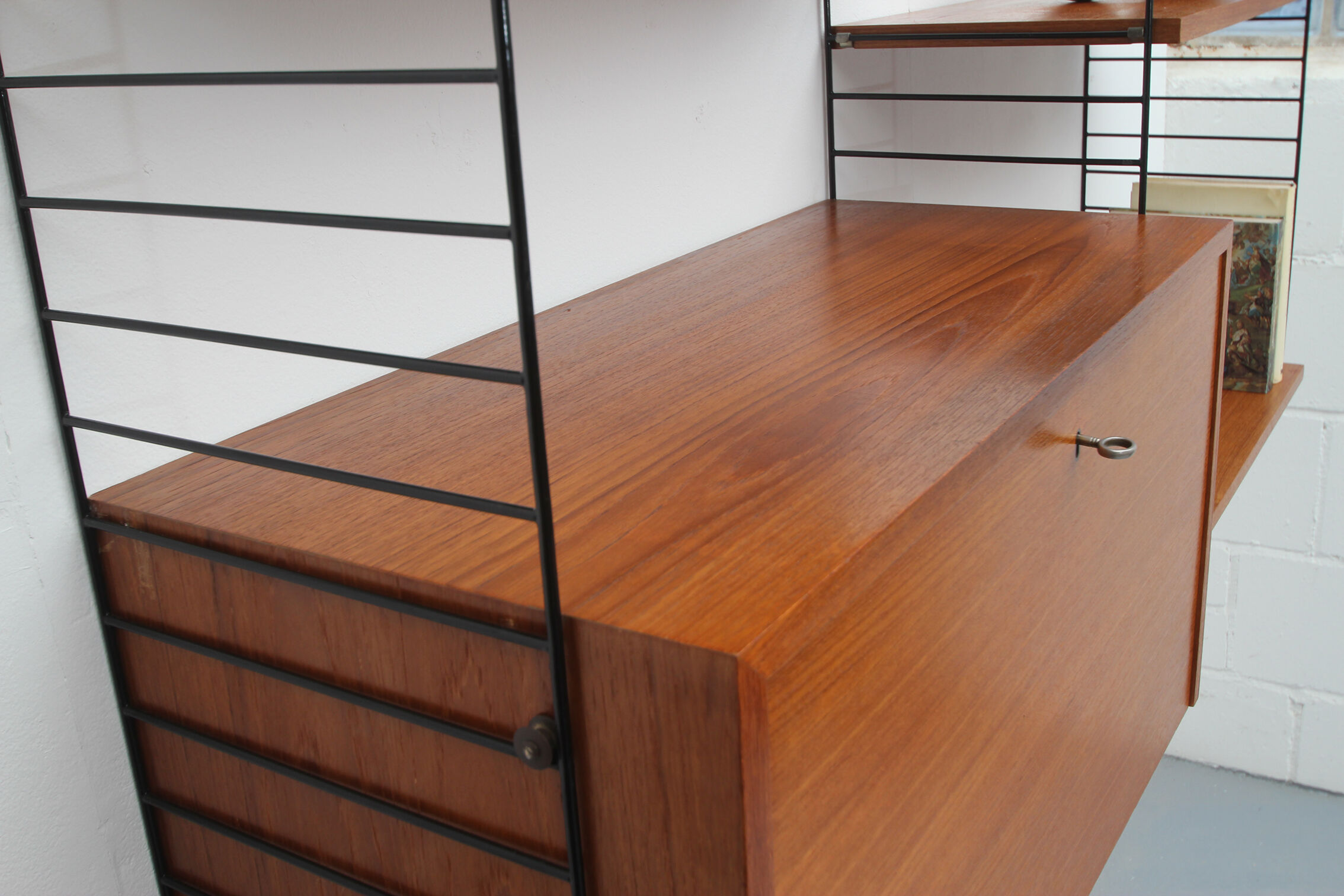 1960s wall unit teak Nisse Strinning, with secretary