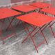 Folding bistro or garden table, made of metal. (Individually or in sets)