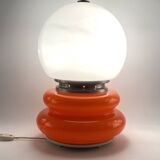 Space Age Orange Murano glass table lamp, AV Mazzega, 1970s