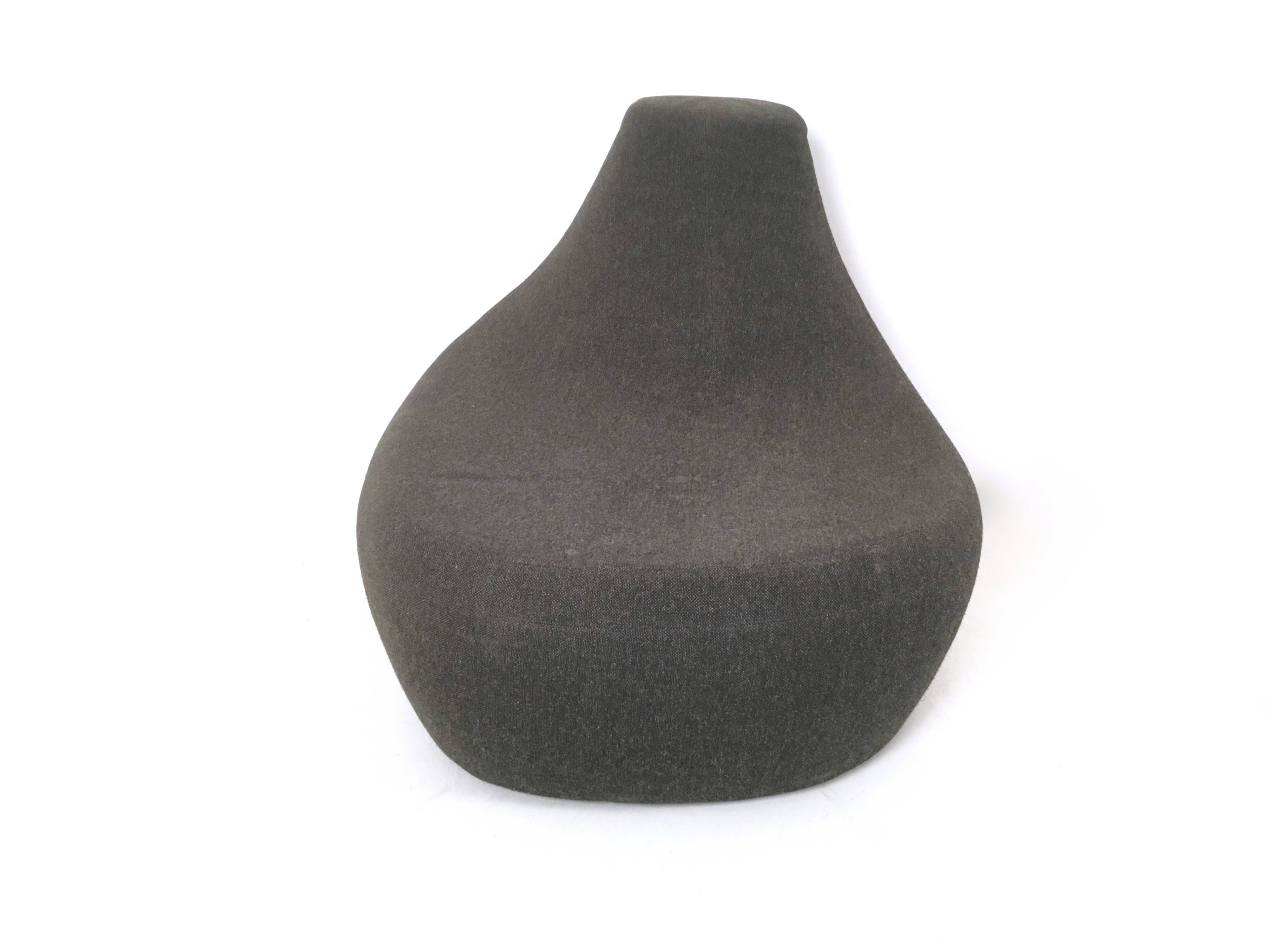 Pair of Postmodern Black and Goldenrod Polyurethane Lounge Chairs, Italy
