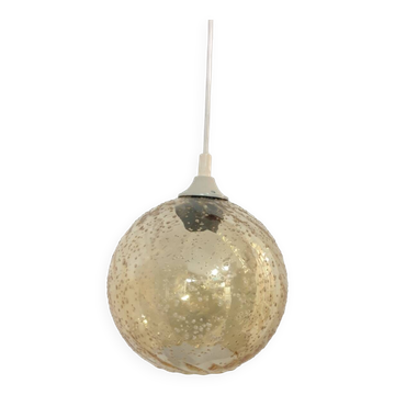 Vintage amber glass bubble pendant globe