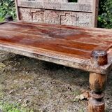 Nepalese coffee table with turned legs and aged patina