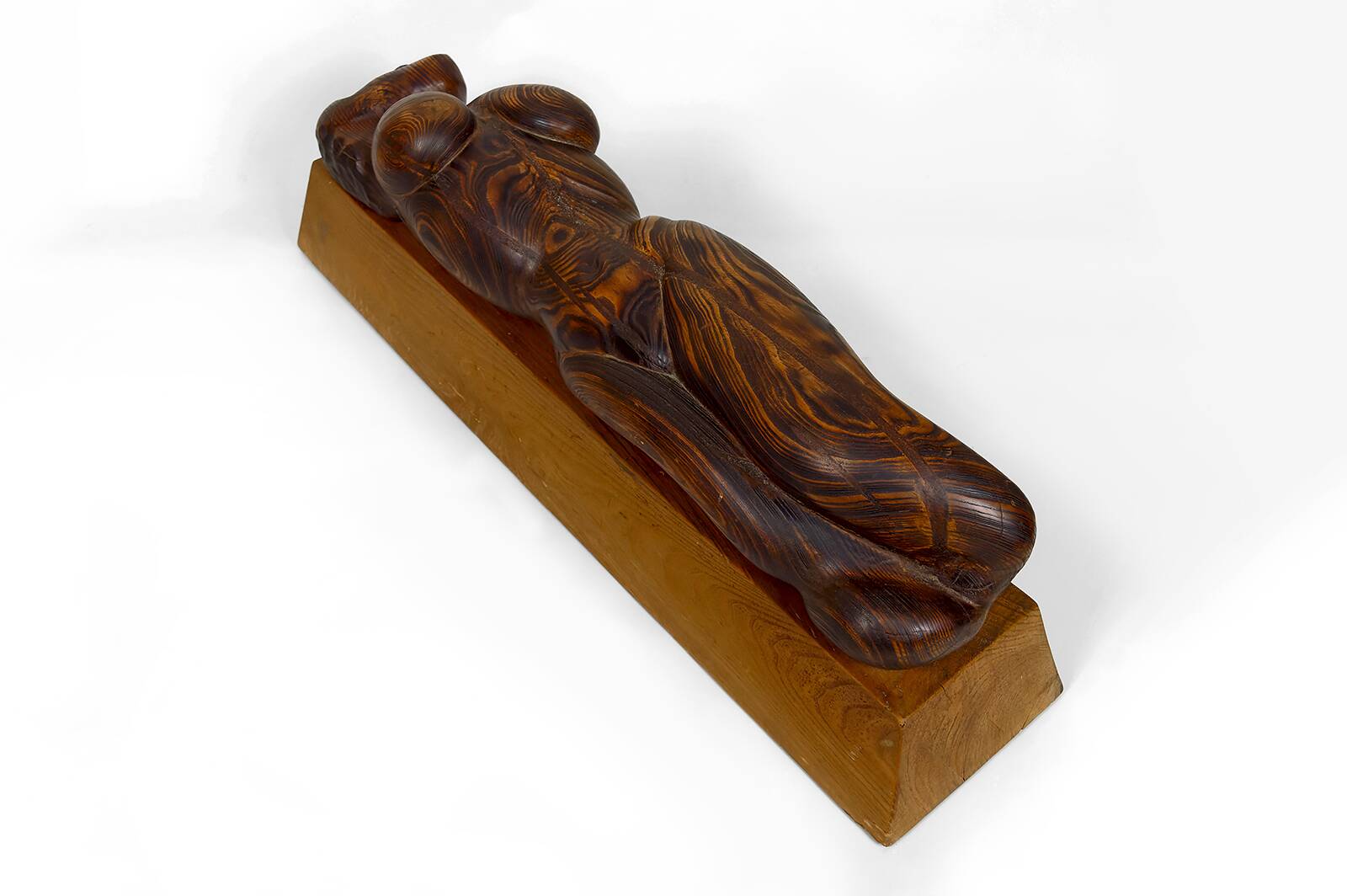 Important Sculpture of a Woman's Body, Cedar and Oak, Brutalism, 1970