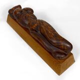 Important Sculpture of a Woman's Body, Cedar and Oak, Brutalism, 1970