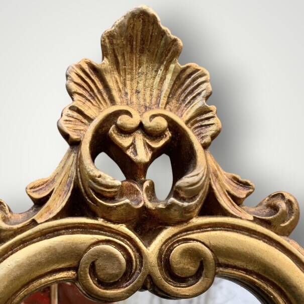 Vintage Rococo wall mirror in gilded resin