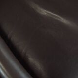 Art Deco armchair with dark brown leather