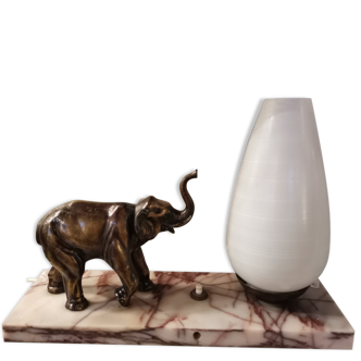 Art deco bedside lamp decorated with elephant decoration