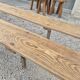 Pair of rustic oak and fir farmhouse benches 1900s - 3m85