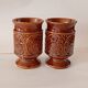Pair of Vintage 1970s Footed Ceramic Mugs – Retro British Pottery Style